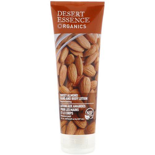 Desert Essence, Organics, Hand and Body Lotion, Sweet Almond, 8 fl oz (237 ml) فوائد