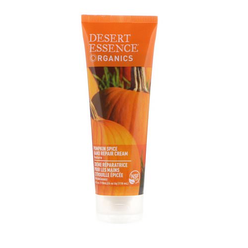 Desert Essence, Organics, Hand Repair Cream, Pumpkin Spice, 4 fl oz (118 ml) فوائد