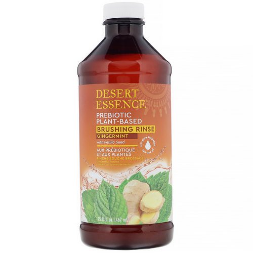 Desert Essence, Prebiotic, Plant-Based Brushing Rinse, Gingermint, 15.8 fl oz (467 ml) فوائد