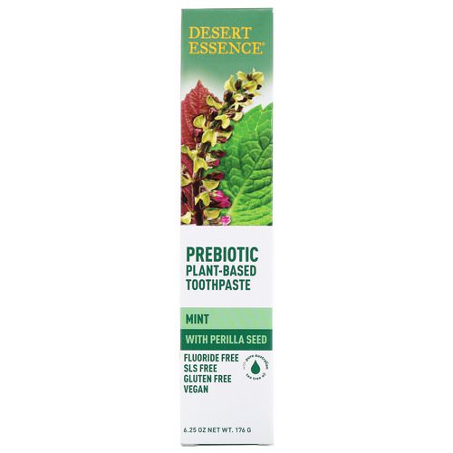 Desert Essence, Prebiotic, Plant-Based Toothpaste, Mint, 6.25 oz (176 g) فوائد
