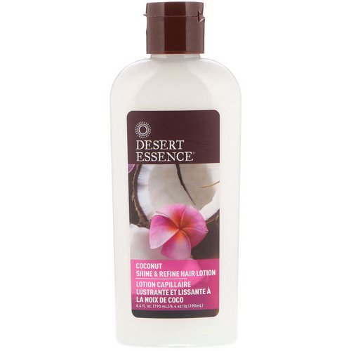 Desert Essence, Shine & Refine Hair Lotion, Coconut, 6.4 fl oz (190 ml) فوائد