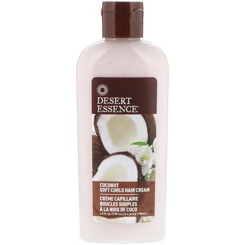 Desert Essence, Soft Curls Hair Cream, Coconut, 6.4 fl oz (190 ml) فوائد