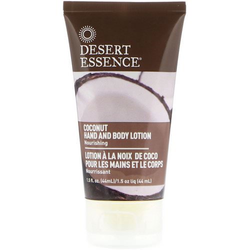 Desert Essence, Travel Size, Coconut Hand and Body Lotion, 1.5 fl oz (44 ml) فوائد