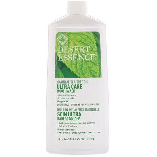 Desert Essence, Ultra Care Mouthwash, Mega Mint, 16 fl oz (473 ml) فوائد