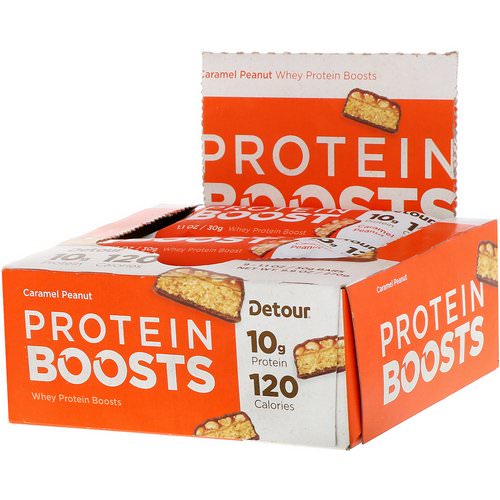 Detour, Protein Boosts Bars, Caramel Peanut, 9 Bars, 1.1 oz (30 g) Each فوائد