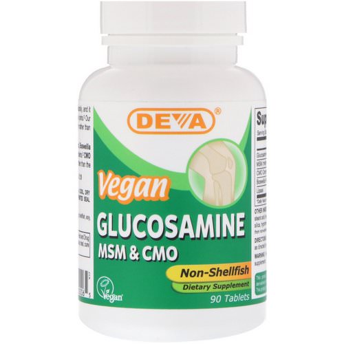 Deva, Vegan Glucosamine MSM & CMO, Non-Shellfish, 90 Tablets فوائد