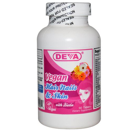 Deva, Vegan, Hair Nails & Skin, 90 Tablets فوائد