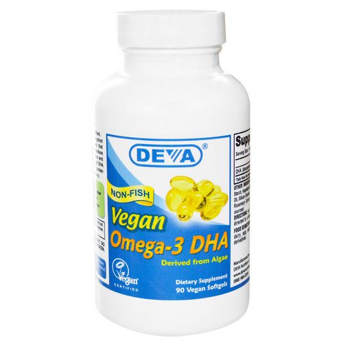 Deva, Vegan, Omega-3 DHA, 90 Vegan Softgels فوائد