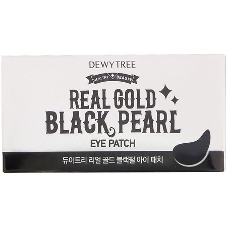 Dewytree, Real Gold Black Pearl Eye Patch, 60 Patches, 90 g:أقنعة ال,جه K-جمال, التقشير