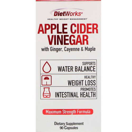 DietWorks, Apple Cider Vinegar, 90 Capsules فوائد