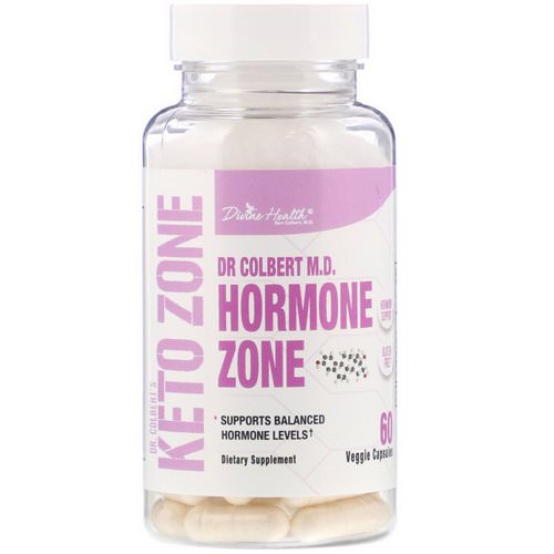 Divine Health, Dr. Colbert's Keto Zone, Hormone Zone, 60 Veggie Capsules فوائد