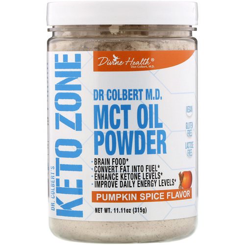 Divine Health, Dr. Colbert's Keto Zone, MCT Oil Powder, Pumpkin Spice Flavor, 11.11 oz (315 g) فوائد