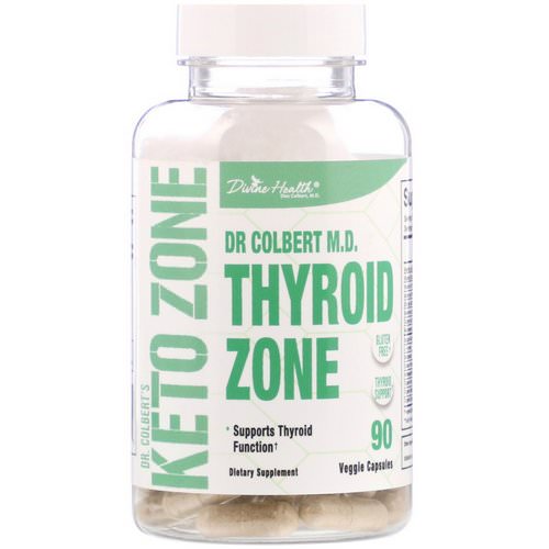 Divine Health, Dr. Colbert's Keto Zone, Thyroid Zone, 90 Veggie Capsules فوائد