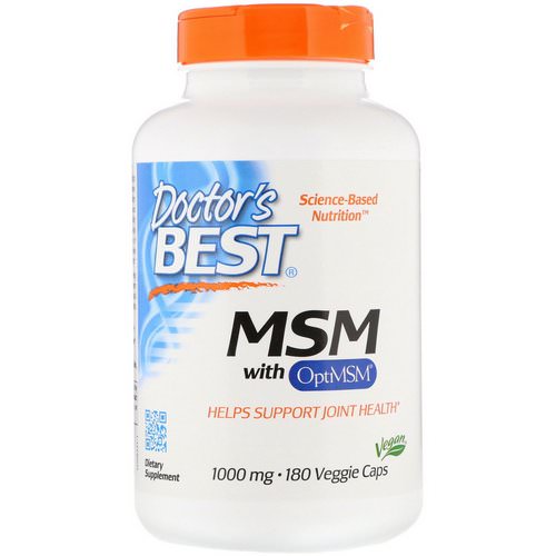 Doctor's Best, MSM with OptiMSM, 1,000 mg, 180 Veggie Caps فوائد