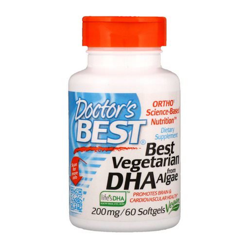 Doctor's Best, Best Vegetarian DHA, from Algae, 200 mg, 60 Softgels فوائد