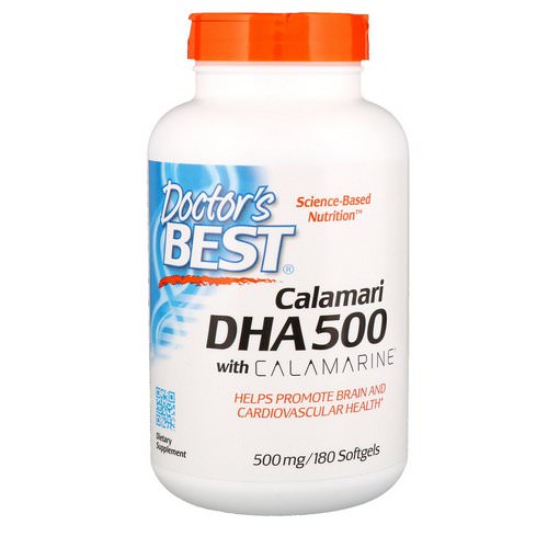 Doctor's Best, Calamari DHA 500 with Calamarine, 500 mg, 180 Softgels فوائد