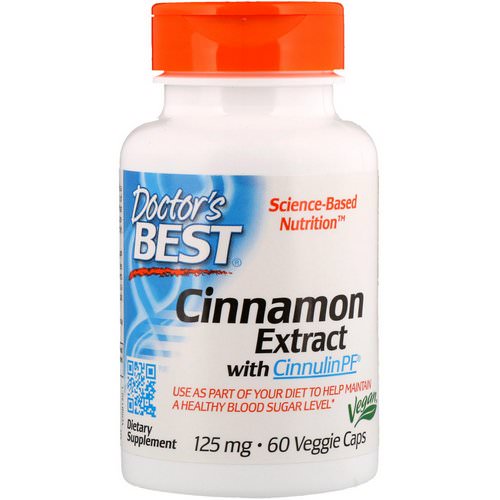 Doctor's Best, Cinnamon Extract with Cinnulin PF, 125 mg, 60 Veggie Caps فوائد