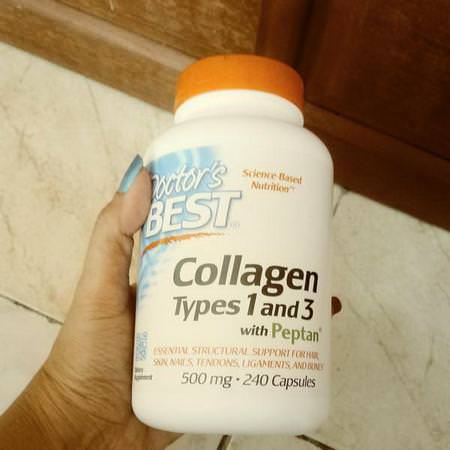 Doctor's Best, Collagen Types 1 & 3 with Peptan, 500 mg, 240 Capsules