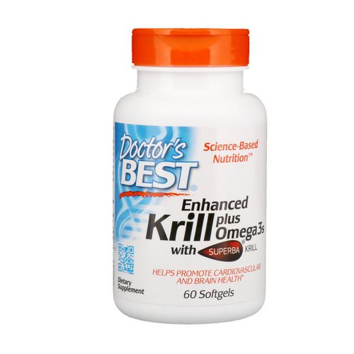 Doctor's Best, Enhanced Krill Plus Omega3s with Superba Krill, 60 Softgels فوائد
