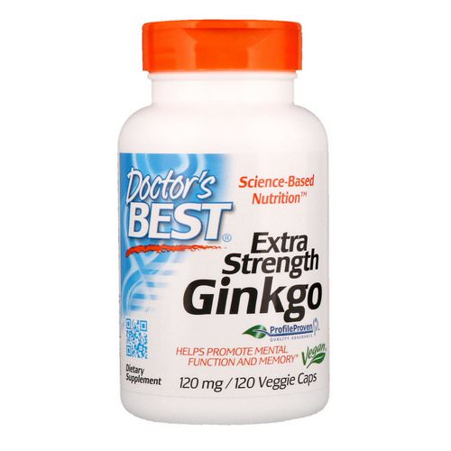Doctor's Best, Extra Strength Ginkgo, 120 mg, 120 Veggie Caps فوائد