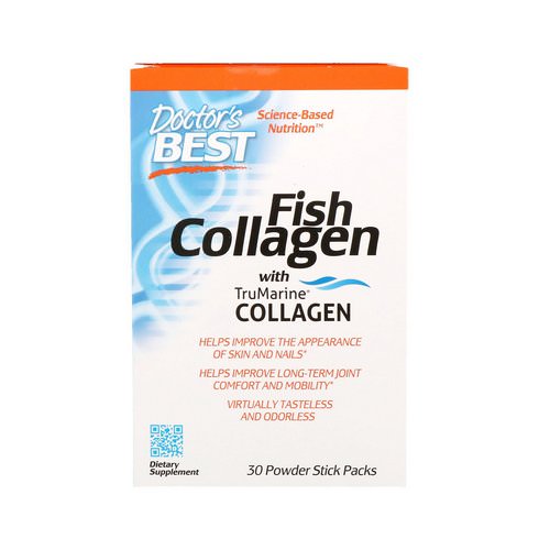 Doctor's Best, Fish Collagen With TruMarine Collagen, 30 Powder Stick Packs فوائد