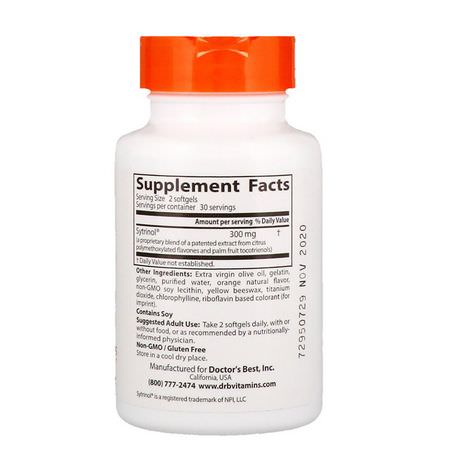 Doctor's Best, Flavonoid Complex with Sytrinol, 60 Softgels:مضادات الأكسدة ,مضادات الأكسدة