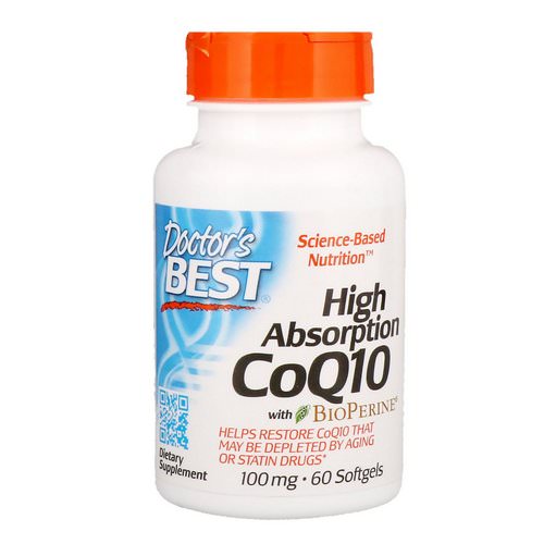 Doctor's Best, High Absorption CoQ10 with BioPerine, 100 mg, 60 Softgels فوائد