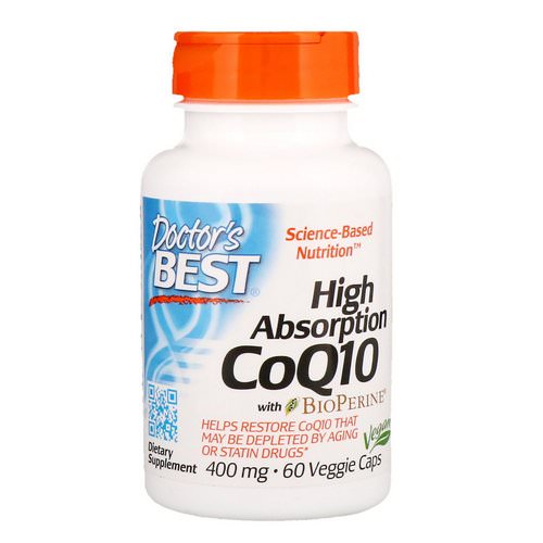 Doctor's Best, High Absorption CoQ10 with BioPerine, 400 mg, 60 Veggie Caps فوائد