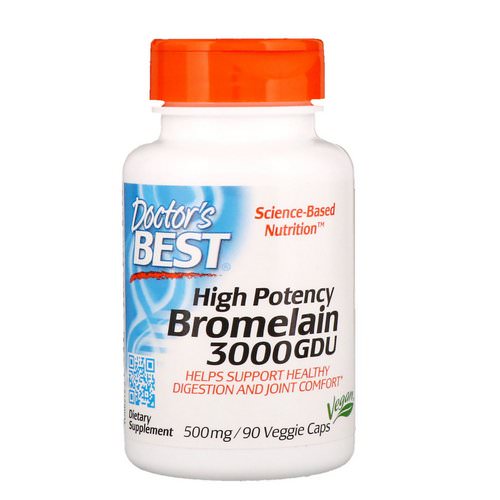 Doctor's Best, High Potency Bromelain, 3000 GDU, 500 mg, 90 Veggie Caps فوائد