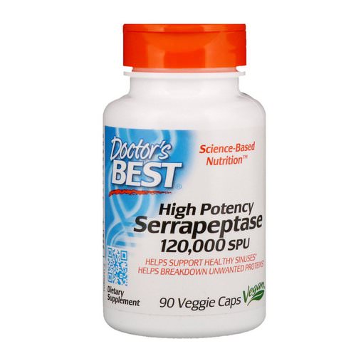 Doctor's Best, High Potency Serrapeptase, 120,000 SPU, 90 Veggie Caps فوائد