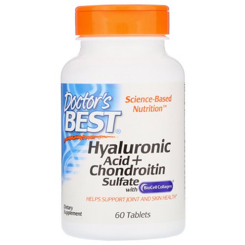 Doctor's Best, Hyaluronic Acid + Chondroitin Sulfate with BioCell Collagen, 60 Tablets فوائد