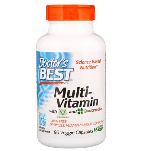 Doctor's Best, Multi-Vitamin, With Vitashine D3 and Quatrefolic, 90 Veggie Capsules فوائد