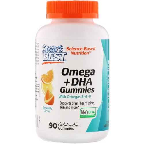 Doctor's Best, Omega+ DHA, Seriously Citrus, 90 Gummies فوائد