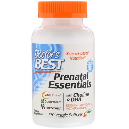Doctor's Best, Prenatal Essentials with Choline & DHA, 120 Veggie Softgels فوائد
