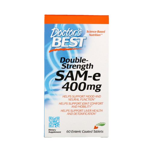 Doctor's Best, SAM-e, Double-Strength, 400 mg, 60 Enteric Coated Tablets فوائد
