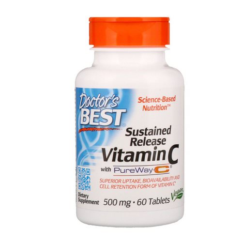 Doctor's Best, Sustained Release Vitamin C with PureWay-C, 500 mg, 60 Tablets فوائد
