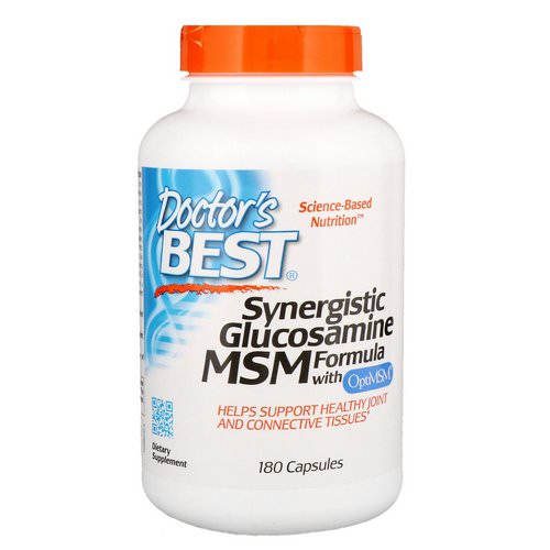 Doctor's Best, Synergistic Glucosamine MSM Formula, with OptiMSM, 180 Capsules فوائد