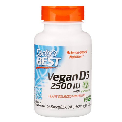 Doctor's Best, Vegan D3 with Vitashine D3, 2,500 IU, 60 Veggie Caps فوائد