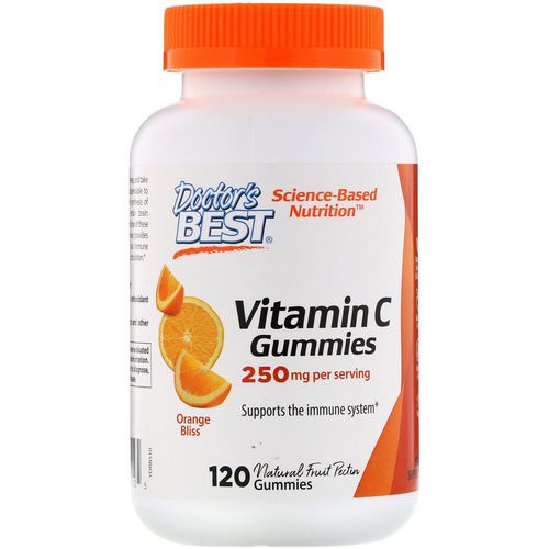 Doctor's Best, Vitamin C Gummies, Orange Bliss, 250 mg, 120 Gummies فوائد