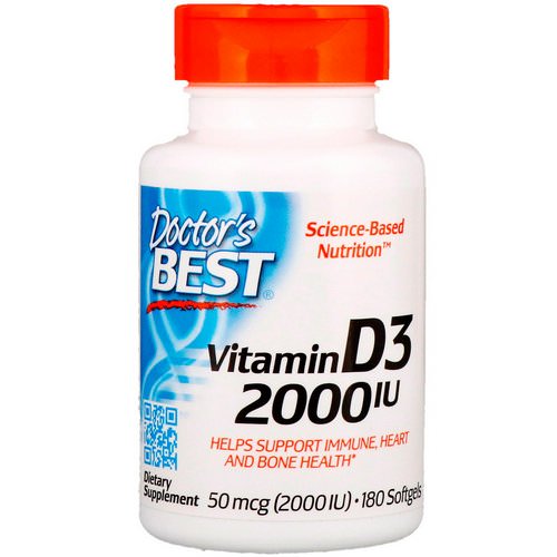 Doctor's Best, Vitamin D3, 50 mcg (2,000 IU), 180 Softgels فوائد