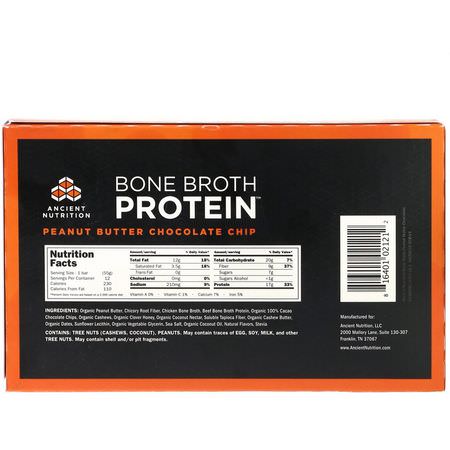 Dr. Axe / Ancient Nutrition Whey Protein Bars Bone Broth - Bone Broth, Joint, Bone, المكملات