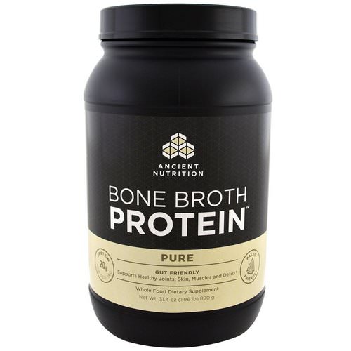 Dr. Axe / Ancient Nutrition, Bone Broth Protein, Pure, 1.96 lbs (890 g) فوائد