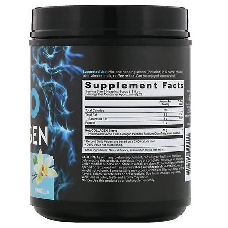 Dr. Axe / Ancient Nutrition, Keto Collagen, Collagen Protein + Coconut MCTs, Vanilla, 14.6 oz (415 g):زيت MCT, ال,زن