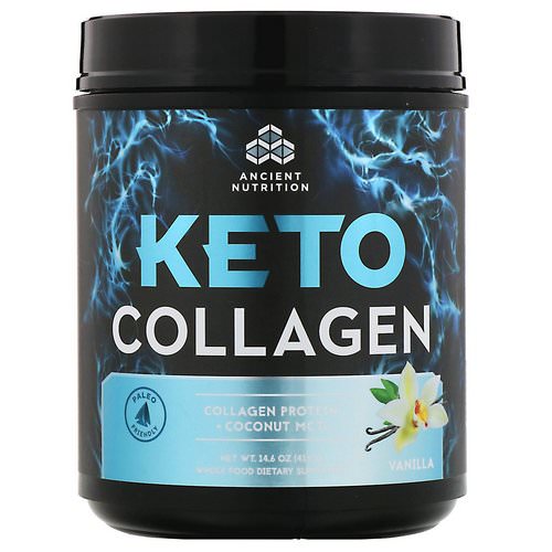 Dr. Axe / Ancient Nutrition, Keto Collagen, Collagen Protein + Coconut MCTs, Vanilla, 14.6 oz (415 g) فوائد