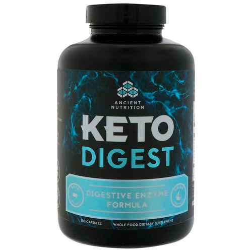 Dr. Axe / Ancient Nutrition, Keto Digest, Digestive Enzyme Formula, 180 Capsules فوائد