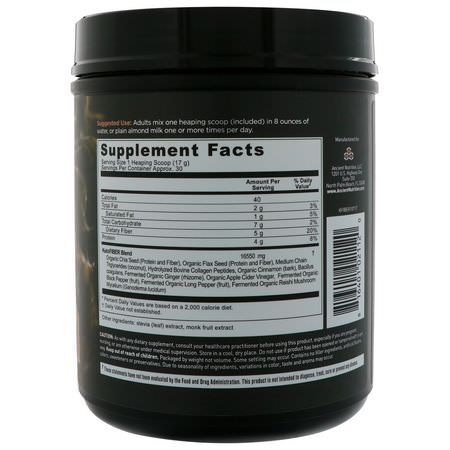 Dr. Axe / Ancient Nutrition, Keto Fiber, Superfood Fiber Formula, 1.1 lbs (500 g):س,برف,دس, الخضر