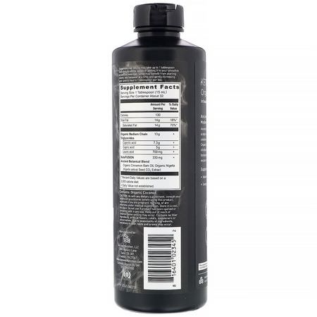 Dr. Axe / Ancient Nutrition, Keto Fusion Organic MCT Oil, Black Seed, 16 fl oz (473 ml):زيت MCT, ال,زن