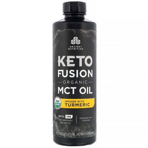 Dr. Axe / Ancient Nutrition, Keto Fusion Organic MCT Oil, Infused with Turmeric, 16 fl oz (473 ml) فوائد