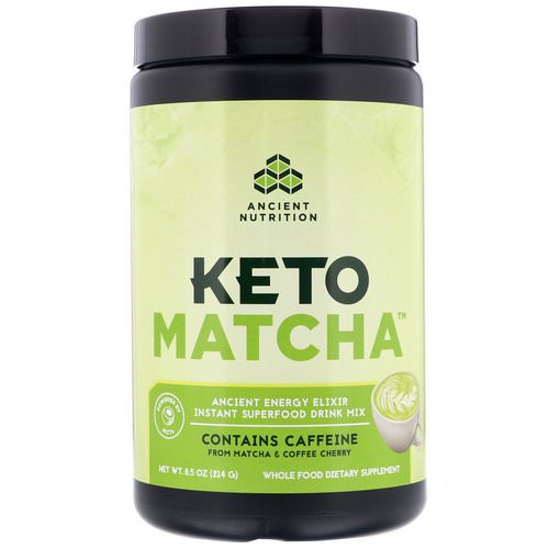 Dr. Axe / Ancient Nutrition, Keto Matcha, Ancient Energy Elixir, 8.5 oz (214 g) فوائد