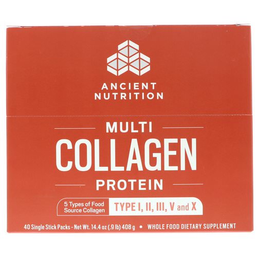 Dr. Axe / Ancient Nutrition, Multi Collagen Protein, 40 Single Stick Packets, 14.4 oz (408 g) فوائد